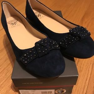Vince Camuto Cherra Studded Suede Flat in Navy